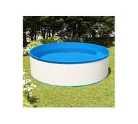 vidaXL Piscine avec Ecumoire Suspendue et Pompe Piscine Hors Sol de Jardin Piscine à Eclaboussures d'Extérieur Arrière-cour 350x90 cm Blanc Blanc G