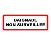 Piscine Baignade Non Surveillée - 15x5.3cm - Sticker/Autocollant
