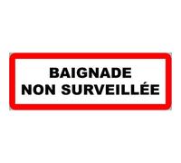 piscine baignade non surveillée - 29,5x10.5cm - Sticker/autocollant