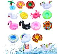 Piscine Bar Flottant Gonflable Porte-Verre et Porte-Boissons pour Piscine 15 Pièces