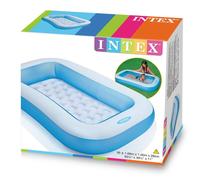 Intex Pools Pataugeoire rectangulaire gonflable 57403 Baby Pool 166x100x28 cm Blanc/Bleu