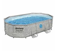 Piscine Bestway Ovale Power Steel Swim Vista décor pierre 4,88 x 3,05 h1,07m