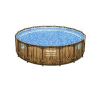 Kit Piscine hors sol tubulaire BESTWAY - Power Steel™ - 488 x 122 cm - Ronde (filtre à cartouche, bâche, échelle)