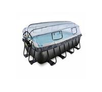 Piscine tubulaire Black Leather rectangulaire 4,00 x 2,00 x 1,22 m avec dôme - Exit Toys