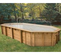 Piscine bois allongée Ubbink URBANPOOL 470x820x130cm Liner Beige