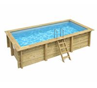 Piscine bois Altanka AQUA rectangulaire 6,1 x 2,85m H 1,31m liner bleu, sans dalle béton