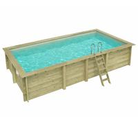 Piscine bois Altanka AQUA rectangulaire 7,0 x 3,75m H 1,45m liner sable, sans dalle béton