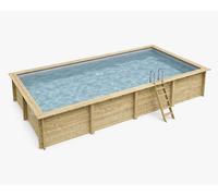 Piscine bois Altanka AQUA rectangulaire 8,5 x 4,35m H 1,45m liner gris, sans dalle béton