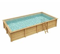 Piscine bois Altanka AQUA rectangulaire 8,5 x 4,35m H 1,45m liner sable, sans dalle béton