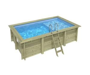 Piscine bois Aqua 4,65 x 2,85 x h1,24m avec plage - A sceller