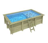 Piscine bois Aqua 4,65 x 2,85 x h1,24m avec plage - A visser