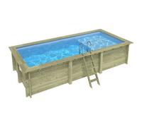 Piscine bois Aqua 6,10 x 2,85 x h1,31m avec plage - Sans dalle