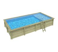 Piscine bois Aqua 8,50 x 4,35 x h1,45m avec plage - A visser