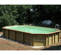 Ubbink Piscine en bois Azura 400 x 750 x H 130 cm - Filtre à sable - Liner beige 75/100ème