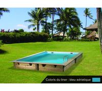 Piscine bois Azura 3,00 x 3,00 x 1,26 m - Liner bleu - Ubbink