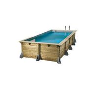 Piscine bois Azura 5,05 x 3,50 x 1,26 m - Liner beige + Kit margelles -
