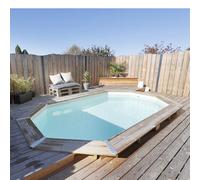 Ubbink Piscine bois Azura 6,10 x 4,00 x 1,20 m - Liner bleu