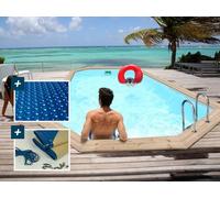 Piscine Bois Cordoue - 3.48 x 2.15 x 1.18 m + Bâche à Bulles 180 µ - Bâche Hiver 280 g/m²