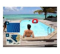 Piscine bois " Cordoue " - 3.48 x 2.15 x 1.18 m + Bâche à bulles 180 µ - Bâche hiver 280 g/m² G