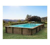 piscine bois en kit rectangle sunrise - 8.20 x 5.20 x 1.44 m