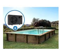 Piscine bois en kit rectangle " Tampa " - 7.20 x 4.20 x 1.44 + Pompe à chaleur - Puissance 6.1 kW