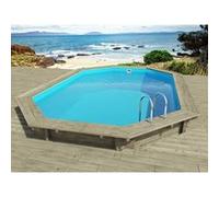Piscine bois " Florida 130 " - 6.57 x 4.57 x 1.31 m + Pompe à chaleur 6 kw/h inverter "PowerLine by Hayward" - Noir Blanc G