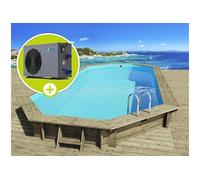 Piscine bois " Ibiza 130 " - 8.57 x 4.57 x 1.31 m + Pompe à chaleur 6.1 kW G