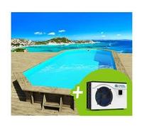 piscine bois ibiza - 8.57 x 4.57 x 1.31 m + pompe à chaleur 6.1 kw G