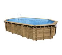 Piscine bois Lagon 6,40 x 4,00 x h1,30m - Bleu