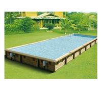 Ubbink Piscine bois Linéa 11,00 x 5,00 x 1,40 m - Liner bleu