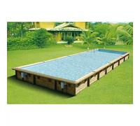 Piscine bois Linea 11,00 x 5,00 x h1,40m - Beige