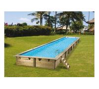 Ubbink Piscine bois Linéa 15,50 x 3,50 x 1,55 m – Liner beige