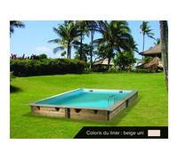 Piscine bois Linéa 3,00 x 3,00 x 1,26 m - Liner beige