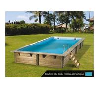 Ubbink Piscine en bois Linea 350 x 650 x 140 Liner bleu
