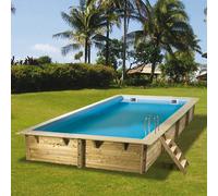 Piscine bois Linea 6,50 x 3,50 x h1,40m - Gris