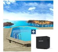 Piscine bois " Miami 120 " - 4.86 x 3.36 x 1.20 m + Pompe à chaleur 3.5 kw/h G