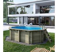 Piscine bois NEMO 4.30 x 3.00- H.1.18 m - Altanka - Bleu clair