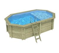 Piscine bois Nemo 5,79 x 3,49 x h1,45m avec plage - A sceller