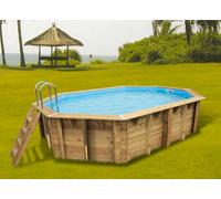 Piscine bois ocea 355 x 550 x 120 liner bleu - Ubbink