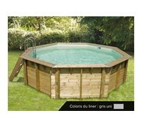 Piscine bois Océa 4,30 x 1,20 m - Liner gris -