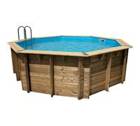 Piscine en bois octogonale Ubbink Océa 4,30 x 1,20 m - Liner Bleu