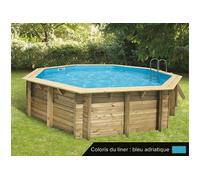 Piscine bois Océa 5,10 x 1,20 m - Liner bleu -