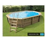 Piscine bois Océa 5,50 x 3,55 x 1,20 m - Liner bleu -