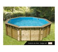 Piscine bois Océa 5,80 x 1,30 m - Liner beige -