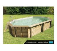 Ubbink Piscine en bois OCEA 400 x 610 x 130 cm Liner bleu
