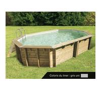 Piscine bois Océa 6,10 x 4,00 x 1,30 m - Liner gris -
