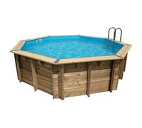 Piscine en bois octogonale Ubbink Océa 430 cm - Bleu