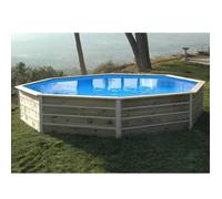 Piscine bois octogonale - 4,95 x 3,15 x H. 1,29 m SAINT BERNARD