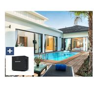 Piscine bois rectangle "" Aruba 120 ""- 5.00 x 3.00 x 1.24 m + Pompe à chaleur 3.5 kw/h - Hayward - ""Micro"" - Noir