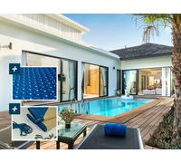 Piscine bois rectangle " Aruba "- 5.00 x 3.00 x 1.24 m + Bâche à bulles 180 µ - Bâche hiver 280 g/m²